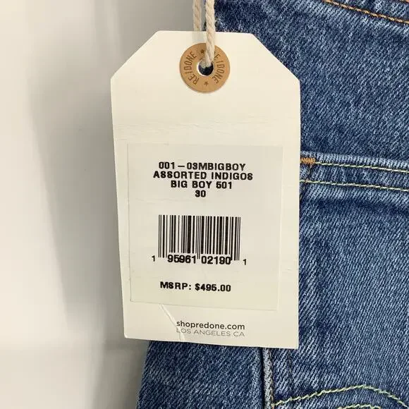 Re/Done LEVI'S BIG BOY 501 $495 msrp Men's Size 30 Assorted Indigos G12-2